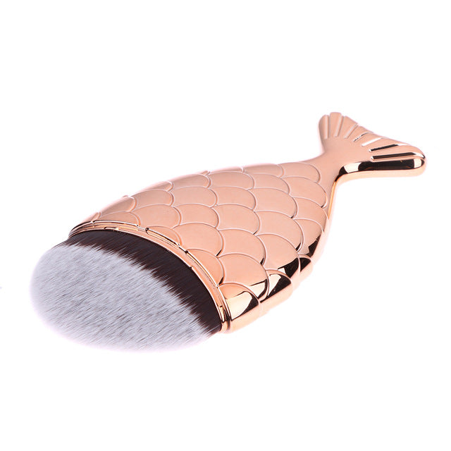 Cosmetic Mermaid Brush Professional Powder Mermaid Makeup Brushes Set Maquiagem Foundation Contour Fish Brush Make Up Tool Kits - Shopiment