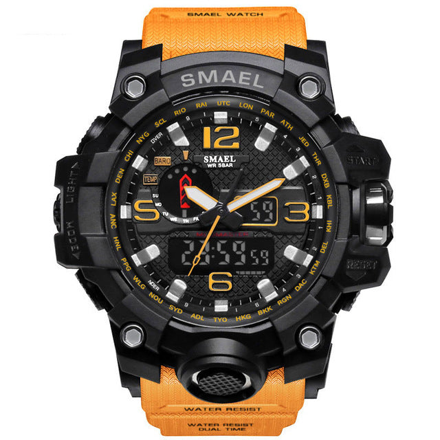 Men Military Watch 50m Waterproof Wristwatch LED Quartz Clock Sport Watch - Shopiment