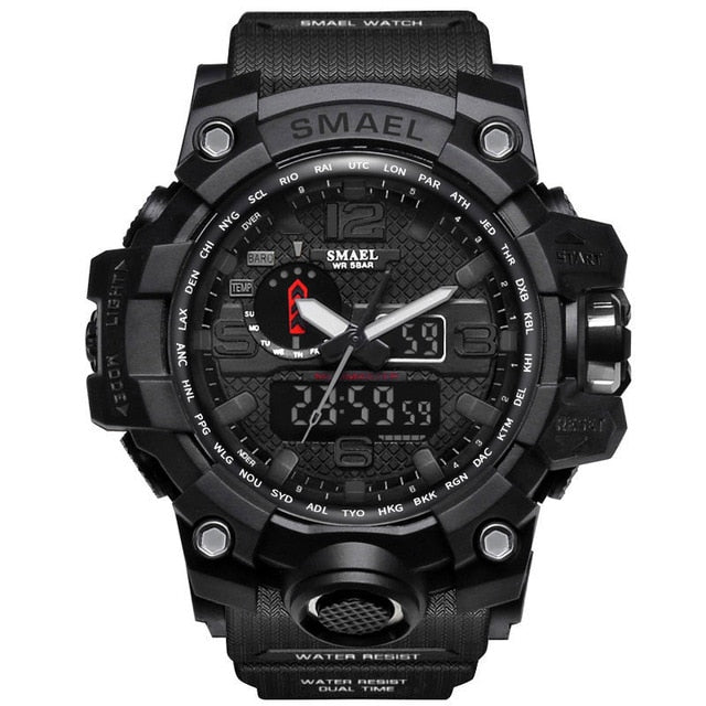 Men Military Watch 50m Waterproof Wristwatch LED Quartz Clock Sport Watch - Shopiment