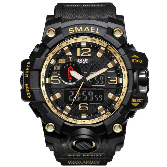 Men Military Watch 50m Waterproof Wristwatch LED Quartz Clock Sport Watch - Shopiment