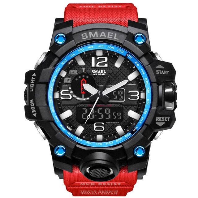 Men Military Watch 50m Waterproof Wristwatch LED Quartz Clock Sport Watch - Shopiment