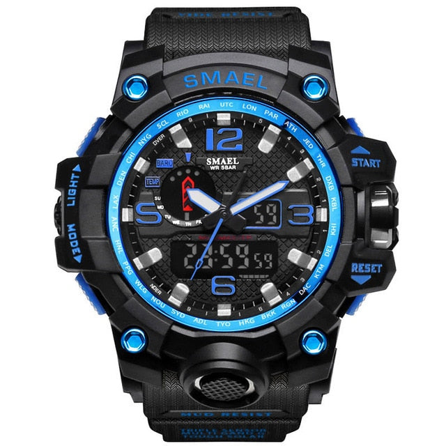 Men Military Watch 50m Waterproof Wristwatch LED Quartz Clock Sport Watch - Shopiment