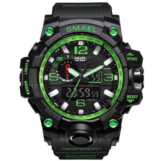 Men Military Watch 50m Waterproof Wristwatch LED Quartz Clock Sport Watch - Shopiment