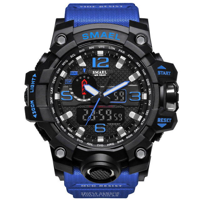 Men Military Watch 50m Waterproof Wristwatch LED Quartz Clock Sport Watch - Shopiment