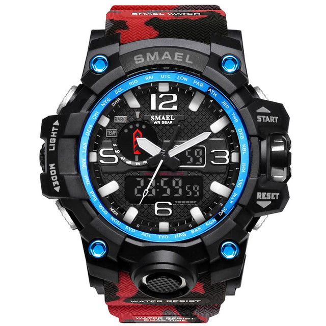 Men Military Watch 50m Waterproof Wristwatch LED Quartz Clock Sport Watch - Shopiment