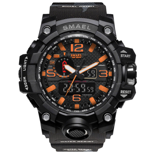 Men Military Watch 50m Waterproof Wristwatch LED Quartz Clock Sport Watch - Shopiment