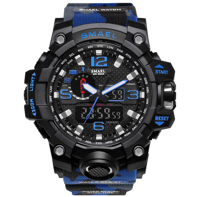 Men Military Watch 50m Waterproof Wristwatch LED Quartz Clock Sport Watch - Shopiment
