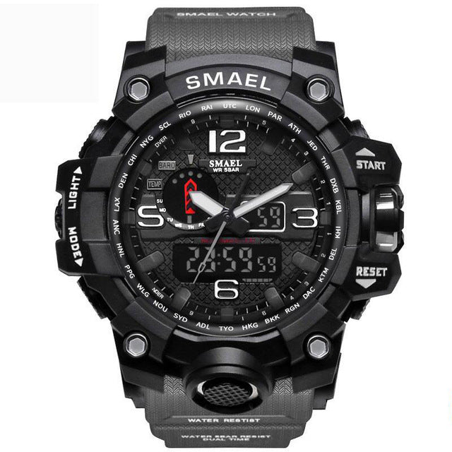 Men Military Watch 50m Waterproof Wristwatch LED Quartz Clock Sport Watch - Shopiment