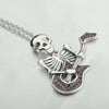 Image of Guitar Skeleton Pendant 925 Silver Necklace - Shopiment