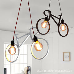 Bicycle chandelier for home and restaurant double head lighting modern Nordic