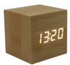 Image of Mini Wooden LED Electronic Clock with Date and Temperature Sound Control Desk Alarm Clock for Travel, Kids Bedroom, Home, Office-Wooden - Shopiment