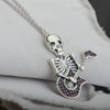 Image of Guitar Skeleton Pendant 925 Silver Necklace - Shopiment