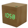 Image of Mini Wooden LED Electronic Clock with Date and Temperature Sound Control Desk Alarm Clock for Travel, Kids Bedroom, Home, Office-Wooden - Shopiment