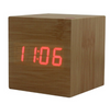 Image of Mini Wooden LED Electronic Clock with Date and Temperature Sound Control Desk Alarm Clock for Travel, Kids Bedroom, Home, Office-Wooden - Shopiment