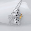 Image of Monkey Eating Banana Pendant 925 Silver Necklace - Shopiment