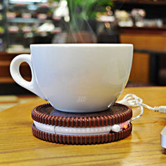 Portable Cookie Shape Cup Mat USB Power Supply Cable Heater Mat Drinks Warmer Tiny Mug Drink Coaster Vacuum Cup Pad