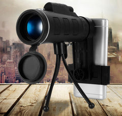 40X60 Monocular Telescope HD Night Vision Prism Scope With Compass Phone Clip Tripod for Outdoor Activities - Shopiment