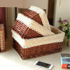 Image of The storage basket willow rattan storage basket kitchen finishing Home Furnishing supplies storage basket wholesale sundry snacks desktop - Shopiment