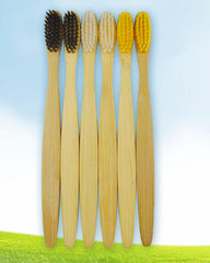 Toothbrush wholesale wooden bamboo charcoal soft toothbrush bamboo wooden handle