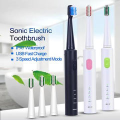 Electric toothbrush for adult with USB charging full waterproof 4 toothbrush head - Shopiment