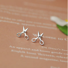 STERLING SCISSORS SILVER EARRINGS CUTE AND SMALL