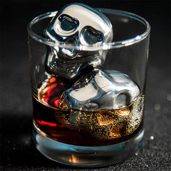 Stainless Steel Skull Ice Cube Cooling Beer Whisky Wine Cocktail Rock Cooler Stones Sipping Chillers Bar Tool - Shopiment