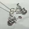 Image of Guitar Skeleton Pendant 925 Silver Necklace - Shopiment