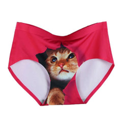 3d Print Cat Cotton Underwear Women Panties Seamless Briefs