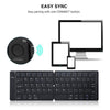 Image of Leather Surface Wireless Mini Bluetooth Folding Keyboard for Laptop Tablet Phone - Shopiment