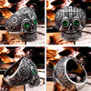 Image of Stainless Steel Gothic gold Carving kapala skull mask Ring fashion Gift for men - Shopiment