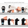 Image of RIVER LAKE Men Shaving 180 Degrees Foldable Electric Back Hair Shaver Battery Manual Long Handle Hair Remover 1 Razor & 2 Blades - Shopiment