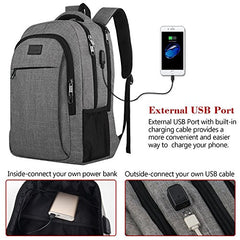 USB Charging Laptop Backpacks - Cell Phone Pocket Travel Backpack Anti Thief - Shopiment
