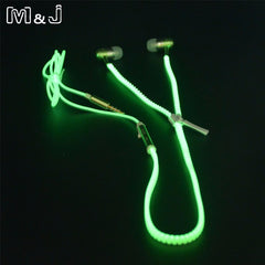 High Quality Full Glowing Earphone With Mic Luminous with Light Metal Zipper - Shopiment