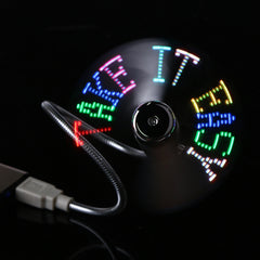 USB Power DIY Programmable Flash 4 Style Message LED Mini Fan Summer Cooler USB Gadgets High Quality - Shopiment