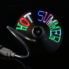 USB Power DIY Programmable Flash 4 Style Message LED Mini Fan Summer Cooler USB Gadgets High Quality