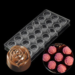 Baking and pastry tools plastic rose flower chocolate mold,3D wedding decoration polycarbonate chocolate moulds kitchen bakewar - Shopiment