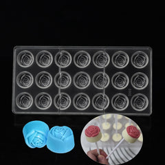 Baking and pastry tools plastic rose flower chocolate mold,3D wedding decoration polycarbonate chocolate moulds kitchen bakewar