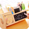 Image of Wooden Pen Holder with Blackboard Cute Desktop Pencil Holder Kawaii Desk Tidy Organiser Pen Pot Creative Office Accessories - Shopiment