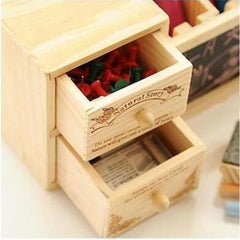 Wooden Pen Holder with Blackboard Cute Desktop Pencil Holder Kawaii Desk Tidy Organiser Pen Pot Creative Office Accessories