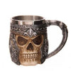 Image of 3D Skull Mug Coffee Tea Skull Knight Tankard Dragon Drinking Double Wall Stainless Steel Cup - Shopiment