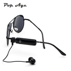 Men Women Smart Stereo Bluetooth Driving Sun glasses Calling Round USB earphone Oculus