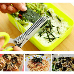 Stainless Steel Manual Vegetable Cutter For 5 Layer Shredded Scallion Bade Herb Scissors Kitchen Knives Tools