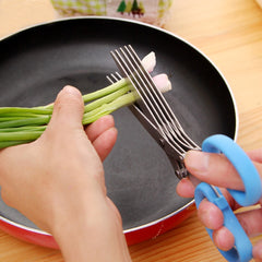 Stainless Steel Manual Vegetable Cutter For 5 Layer Shredded Scallion Bade Herb Scissors Kitchen Knives Tools - Shopiment