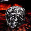 Image of Stainless Steel Gothic gold Carving kapala skull mask Ring fashion Gift for men - Shopiment