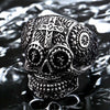 Image of Stainless Steel Gothic gold Carving kapala skull mask Ring fashion Gift for men - Shopiment