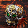 Image of Stainless Steel Gothic gold Carving kapala skull mask Ring fashion Gift for men - Shopiment