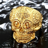 Image of Stainless Steel Gothic gold Carving kapala skull mask Ring fashion Gift for men - Shopiment