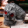 Image of Stainless Steel Gothic gold Carving kapala skull mask Ring fashion Gift for men - Shopiment