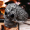 Image of Stainless Steel Gothic gold Carving kapala skull mask Ring fashion Gift for men - Shopiment