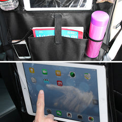 Car Backseat Organiser Auto Storage Bag Vehicle Back Seat Storage Holder with PVC Touch Screen Film